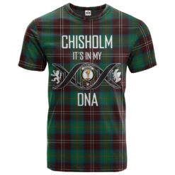 Chisholm Hunting Ancient Clan DNA In Me Tartan Crest T-Shirt