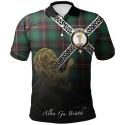 Chisholm Hunting Ancient Polo Shirts Tartan Crest Celtic Scotland Lion