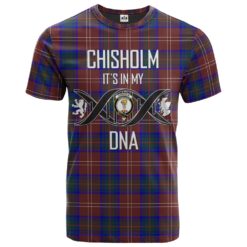 Chisholm Hunting Modern Clan DNA In Me Tartan Crest T-Shirt