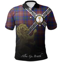 Chisholm Hunting Modern Polo Shirts Tartan Crest Celtic Scotland Lion