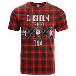 Chisholm Modern Clan DNA In Me Tartan Crest T-Shirt
