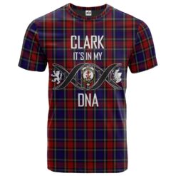 Clark Red Clan DNA In Me Tartan Crest T-Shirt
