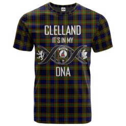 Clelland Modern Clan DNA In Me Tartan Crest T-Shirt