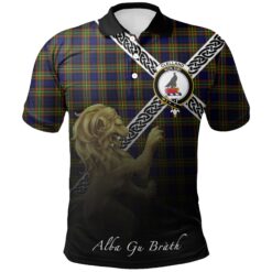 Clelland Modern Polo Shirts Tartan Crest Celtic Scotland Lion