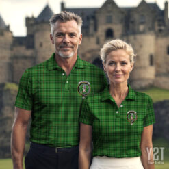 Clephane (or Clephan) Clan Tartan Polo with Crest - Authentic Scottish Apparel