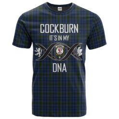 Cockburn Blue Clan DNA In Me Tartan Crest T-Shirt