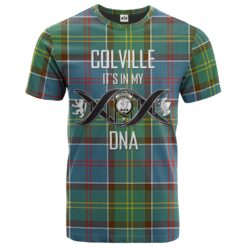 Colville Clan DNA In Me Tartan Crest T-Shirt