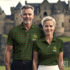 Copeland Clan Tartan Polo with Crest - Authentic Scottish Apparel