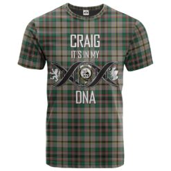 Craig Ancient Clan DNA In Me Tartan Crest T-Shirt