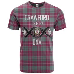 Crawford Ancient Clan DNA In Me Tartan Crest T-Shirt