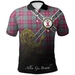 Crawford Ancient Polo Shirts Tartan Crest Celtic Scotland Lion