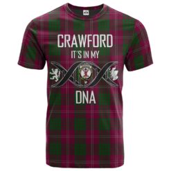 Crawford Clan DNA In Me Tartan Crest T-Shirt