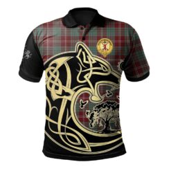 Crawford Modern Clan Polo Shirt Viking Wolf