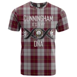 Cunningham Dress Burgundy (Dance) Clan DNA In Me Tartan Crest T-Shirt