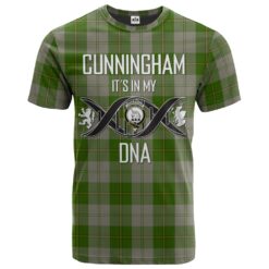 Cunningham Dress Green Dancers Clan DNA In Me Tartan Crest T-Shirt
