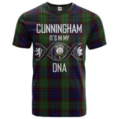 Cunningham Hunting Clan DNA In Me Tartan Crest T-Shirt