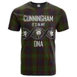 Cunningham Hunting Modern Clan DNA In Me Tartan Crest T-Shirt