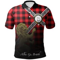 Cunningham Modern Polo Shirts Tartan Crest Celtic Scotland Lion