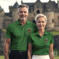 Currie (or Curry) Clan Tartan Polo with Crest - Authentic Scottish Apparel