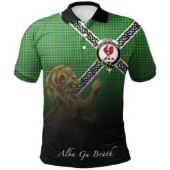 Currie Polo Shirts Tartan Crest Celtic Scotland Lion