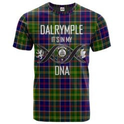 Dalrymple Clan DNA In Me Tartan Crest T-Shirt