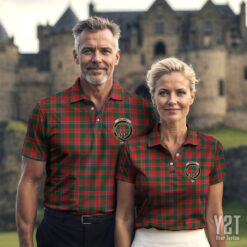 Dalziel Clan Tartan Polo with Crest - Authentic Scottish Apparel