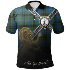 Davidson Ancient Polo Shirts Tartan Crest Celtic Scotland Lion