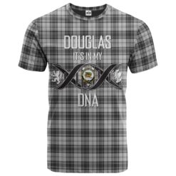 Douglas Grey Modern Clan DNA In Me Tartan Crest T-Shirt