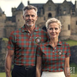 Dunbar Ancient Clan Tartan Polo with Crest - Authentic Scottish Apparel