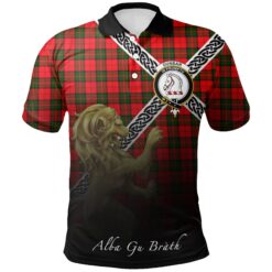 Dunbar Modern Polo Shirts Tartan Crest Celtic Scotland Lion