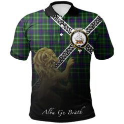 Duncan Modern Polo Shirts Tartan Crest Celtic Scotland Lion