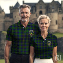 Dundas Clan Tartan Polo with Crest - Authentic Scottish Apparel