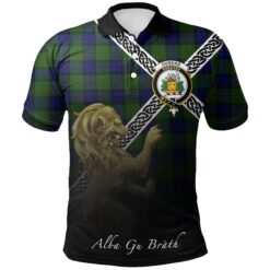 Dundas Modern 02 Polo Shirts Tartan Crest Celtic Scotland Lion