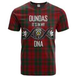 Dundas Red Clan DNA In Me Tartan Crest T-Shirt