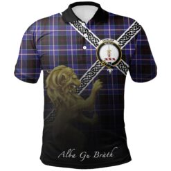 Dunlop Modern Polo Shirts Tartan Crest Celtic Scotland Lion