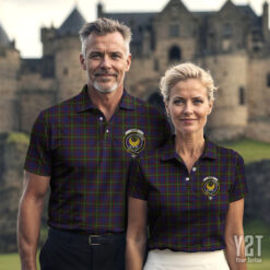 Durie Clan Tartan Polo with Crest - Authentic Scottish Apparel
