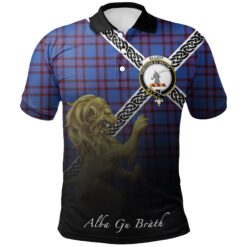 Elliot Modern Polo Shirts Tartan Crest Celtic Scotland Lion