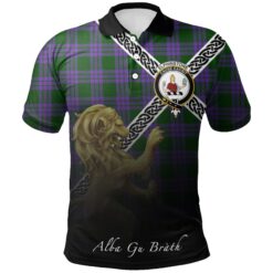 Elphinstone Polo Shirts Tartan Crest Celtic Scotland Lion