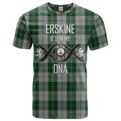 Erskine Green Clan DNA In Me Tartan Crest T-Shirt