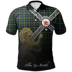 Farquharson Modern Polo Shirts Tartan Crest Celtic Scotland Lion