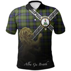 Fergusson Modern Polo Shirts Tartan Crest Celtic Scotland Lion