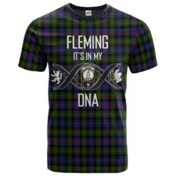 Fleming Clan DNA In Me Tartan Crest T-Shirt