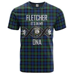 Fletcher Ancient Clan DNA In Me Tartan Crest T-Shirt