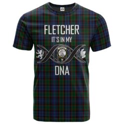 Fletcher Clan DNA In Me Tartan Crest T-Shirt