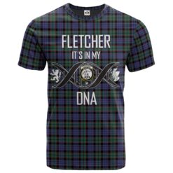 Fletcher Modern Clan DNA In Me Tartan Crest T-Shirt