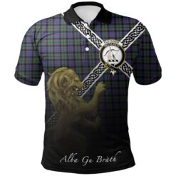 Fletcher Modern Polo Shirts Tartan Crest Celtic Scotland Lion