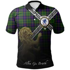 Forsyth Modern Polo Shirts Tartan Crest Celtic Scotland Lion