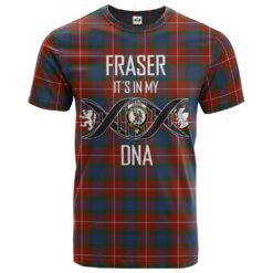 Fraser Ancient Clan DNA In Me Tartan Crest T-Shirt