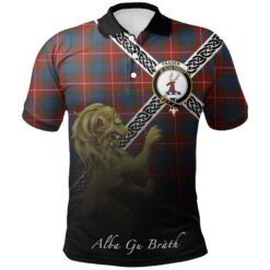Fraser Ancient Polo Shirts Tartan Crest Celtic Scotland Lion
