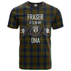 Fraser Hunting 01 Clan DNA In Me Tartan Crest T-Shirt